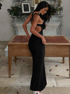 Pleated Bandage Slim-fit Hip-hugging Sexy Maxi Dresses