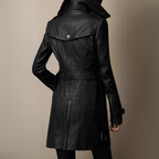| Leather trench coat for women