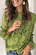 Floral Lace Crochet Hollow Out Shirts