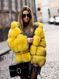 Artificial Fur Hooded Coat Parties Coats