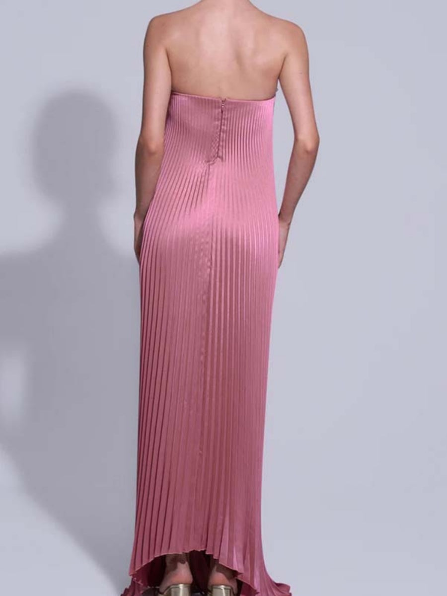 Tube Top Crimp Super Large Swing Maxi Dresses