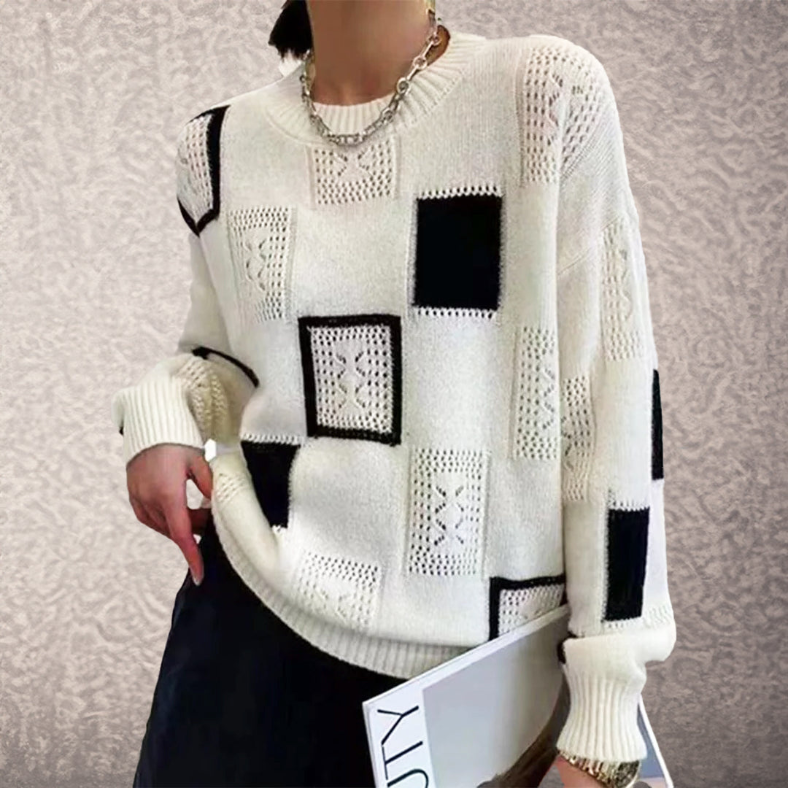 | Women's Patchwork Knitted Sweater
