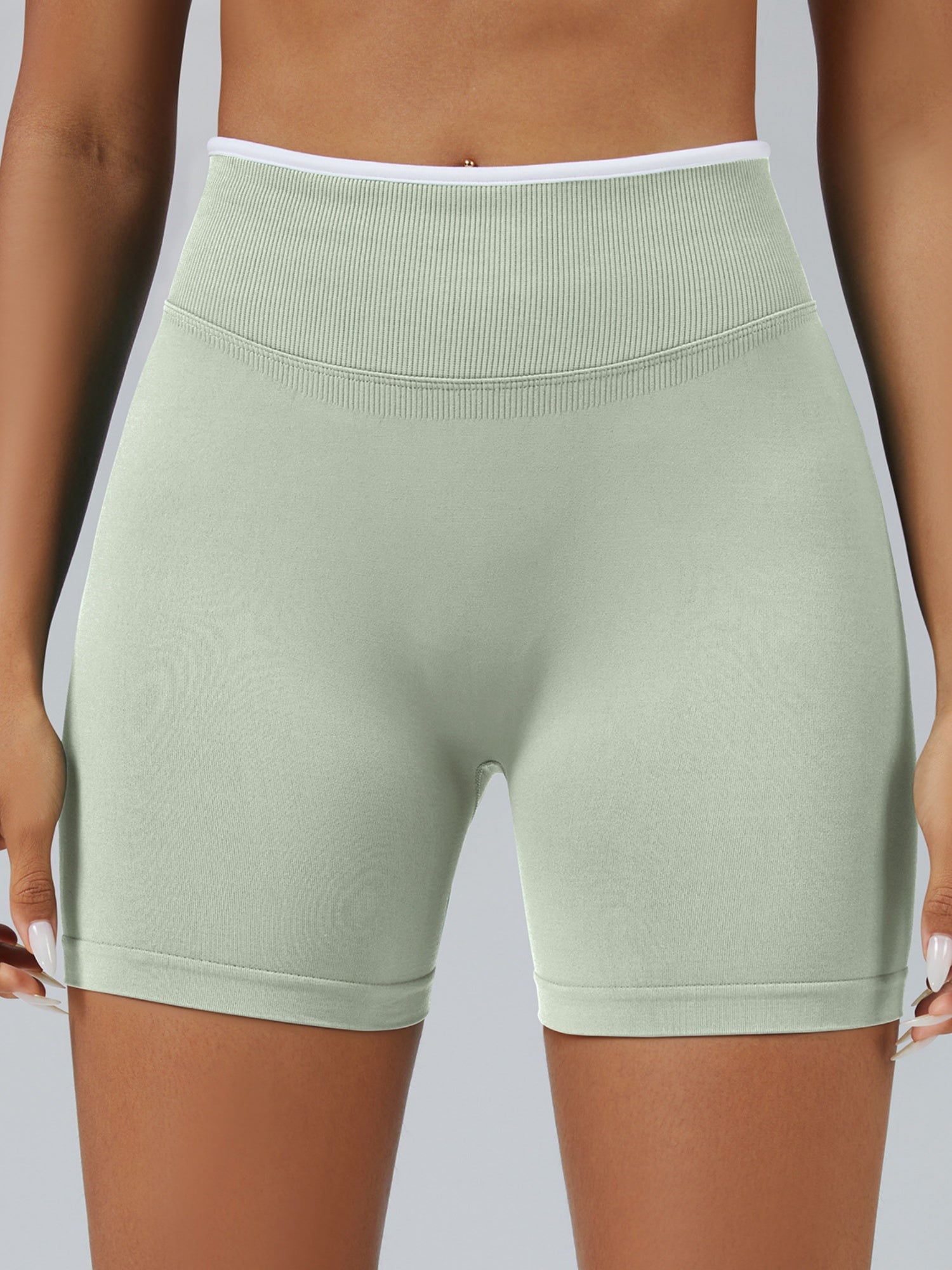 Color Matching Seamless High-waisted Hip Lift Exercise Yoga Shorts