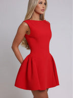 Sleeveless Big Swing Mini&Short Dresses
