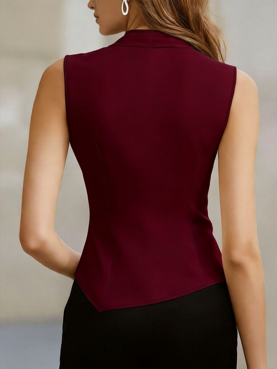 Kink Temperament Commuting Pleated Jacket Tank Tops
