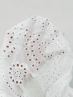 Women's Short-sleeved Shirt With Lapel And Openwork Embroidery