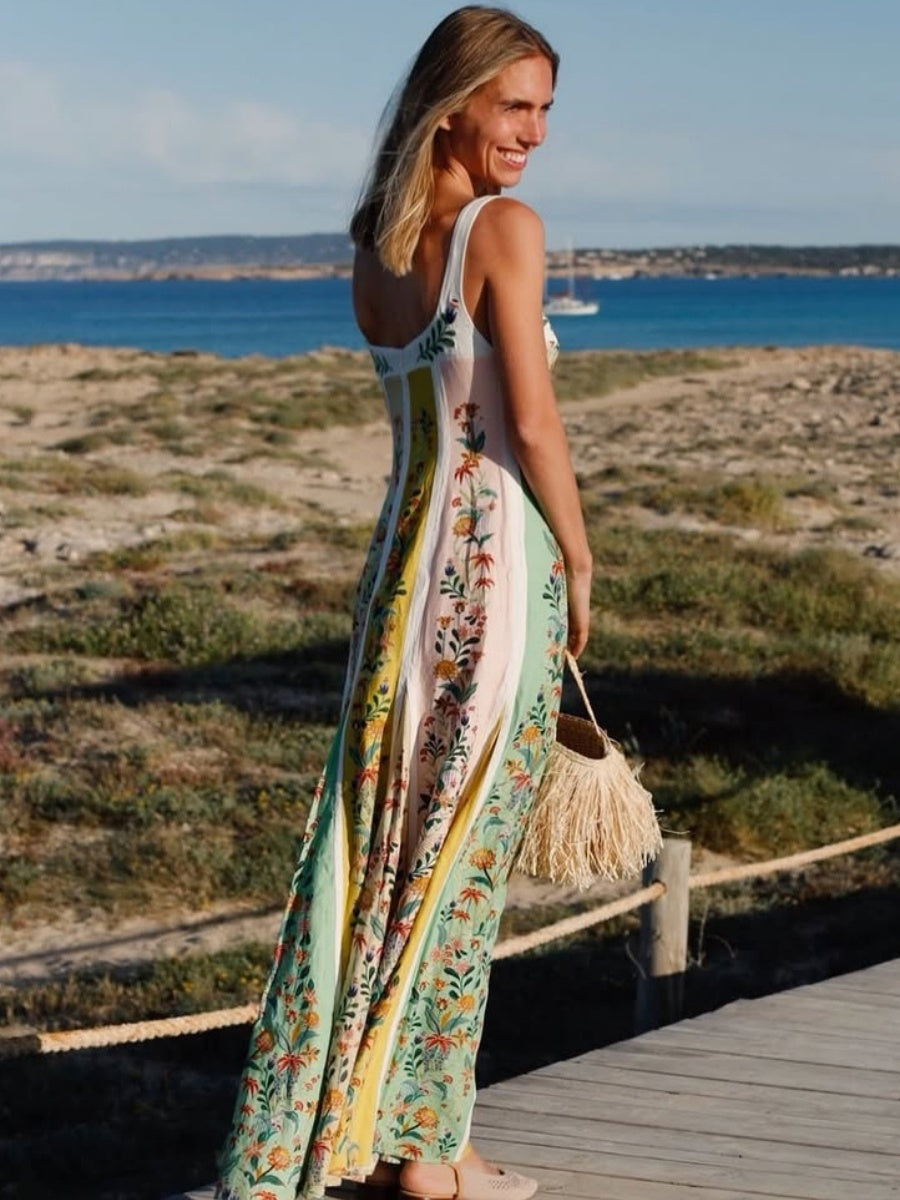 Floral Vacation Splicing Grace Parties Maxi Dresses