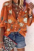 Floral Print Long Sleeves Button Front Shirt