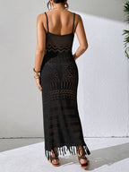 Hollow Tassel Knitting V-neck Camisoles Cover Ups