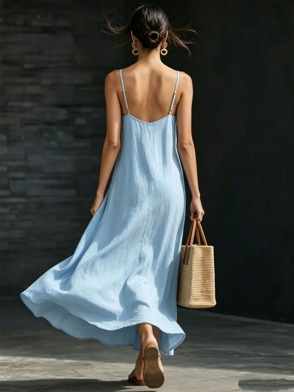 Simple Solid Color Patchwork Dress