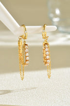 18K Gold Zirconia Fringe Ear Cuff Earrings