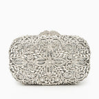 Athena Rhinestone Clutch Bag Silver
