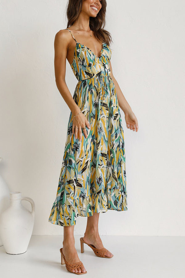 Rocío Chic Colorful Midi Dress Elevated Occasion Wear