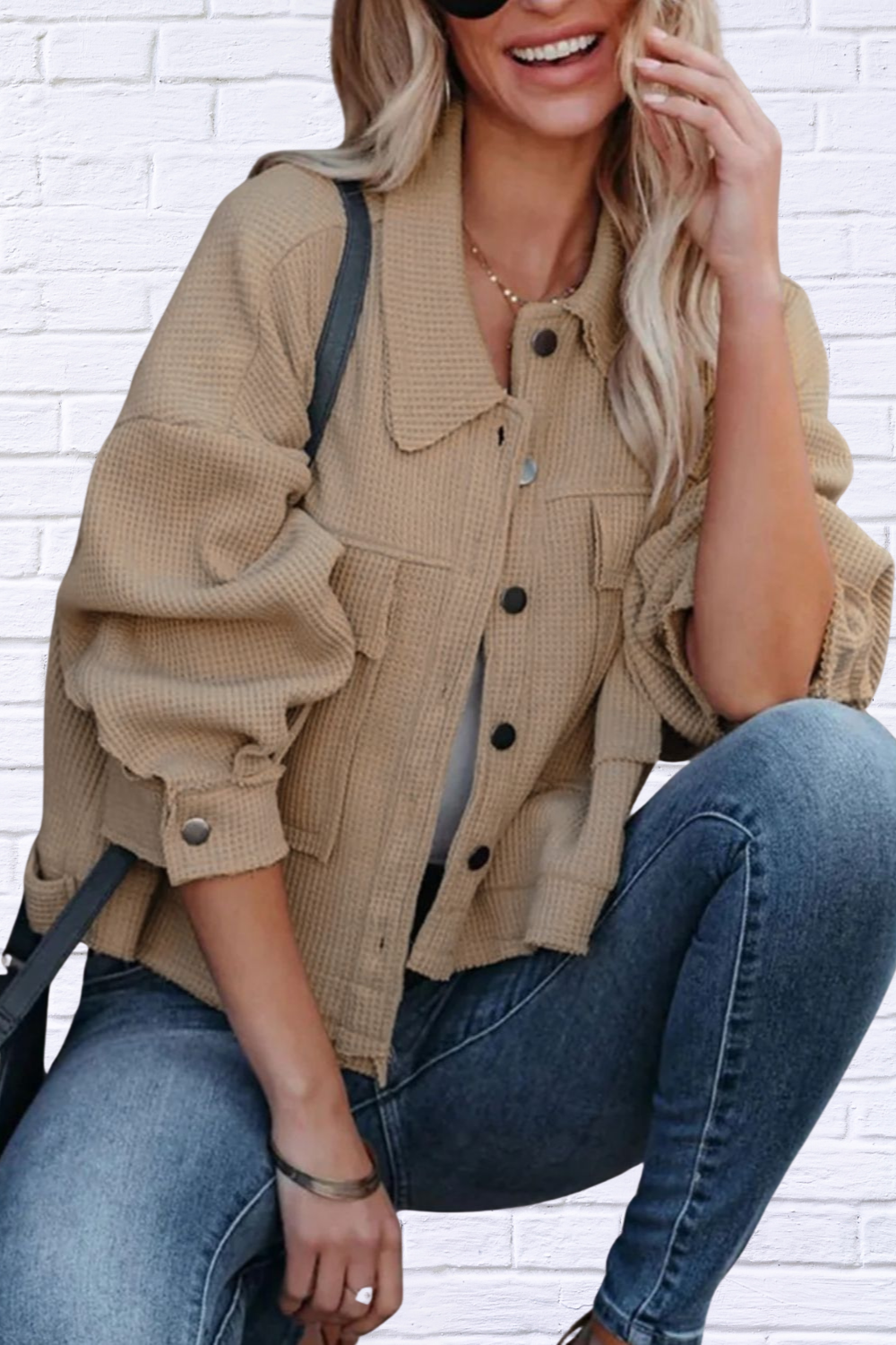 Trendy Button Up Long Sleeve Jacket