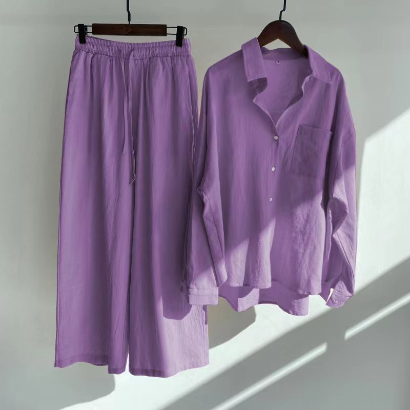 Casual  Loose Wide Legs Two-Pieces Set