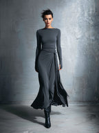 | Gray Stretch Wrap Dress