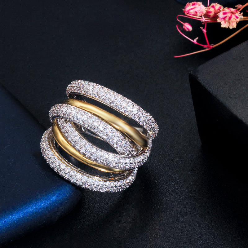 Sparkling Multi-Layer Ring