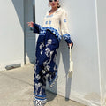 Printed Wide Leg Two Piece Set