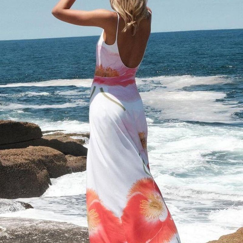 Virginia Chic Floral Spaghetti Strap Maxi Dress Boutique Collection