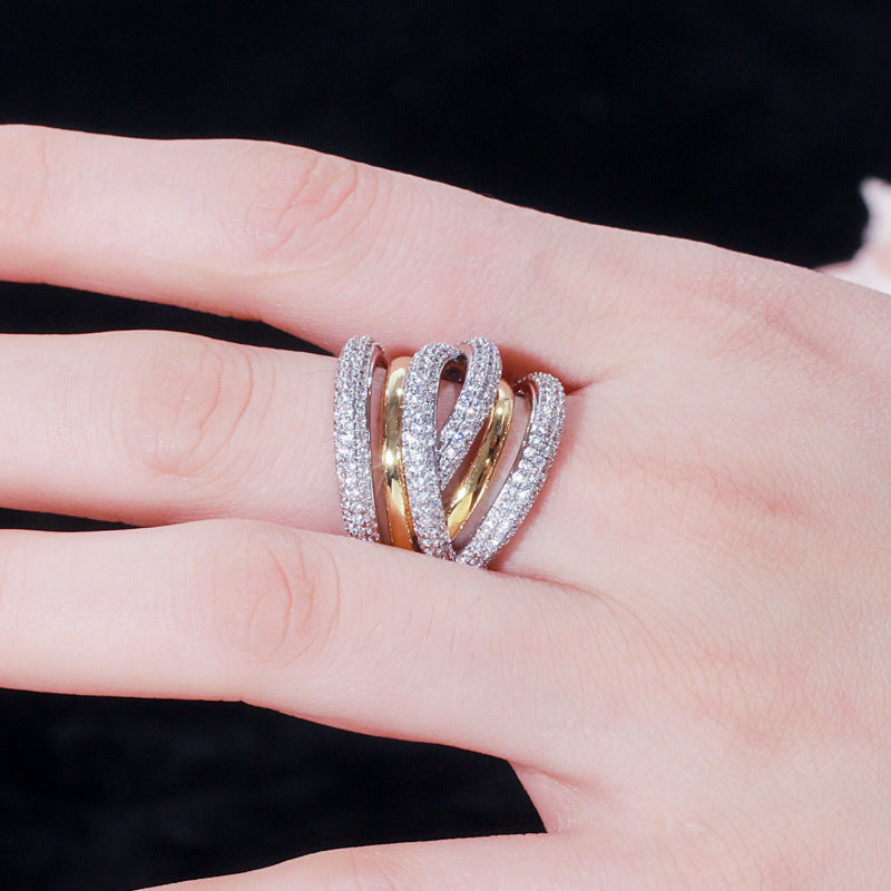 Sparkling Multi-Layer Ring