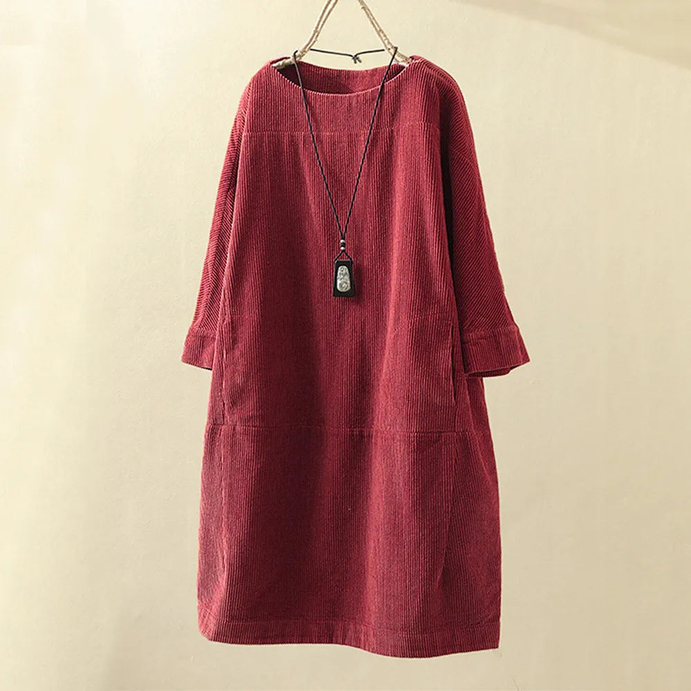 Teresa Aesthetic Corduroy Dress Designer Edit