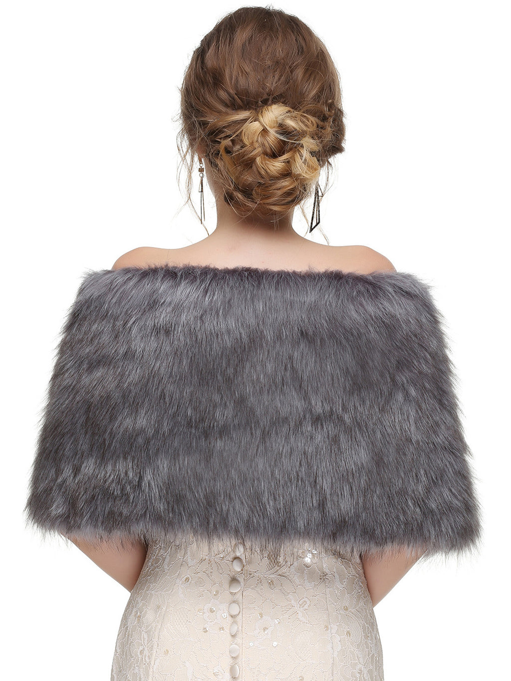 Faux Fur Wedding Wrap Shawl Bridal Winter Warm Cover Ups
