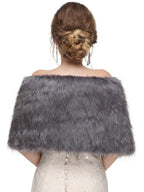 Faux Fur Wedding Wrap Shawl Bridal Winter Warm Cover Ups