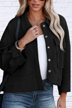 Trendy Button Up Long Sleeve Jacket