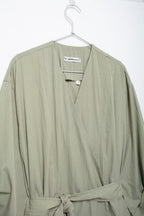 V Neck Lace Up Trench Coat