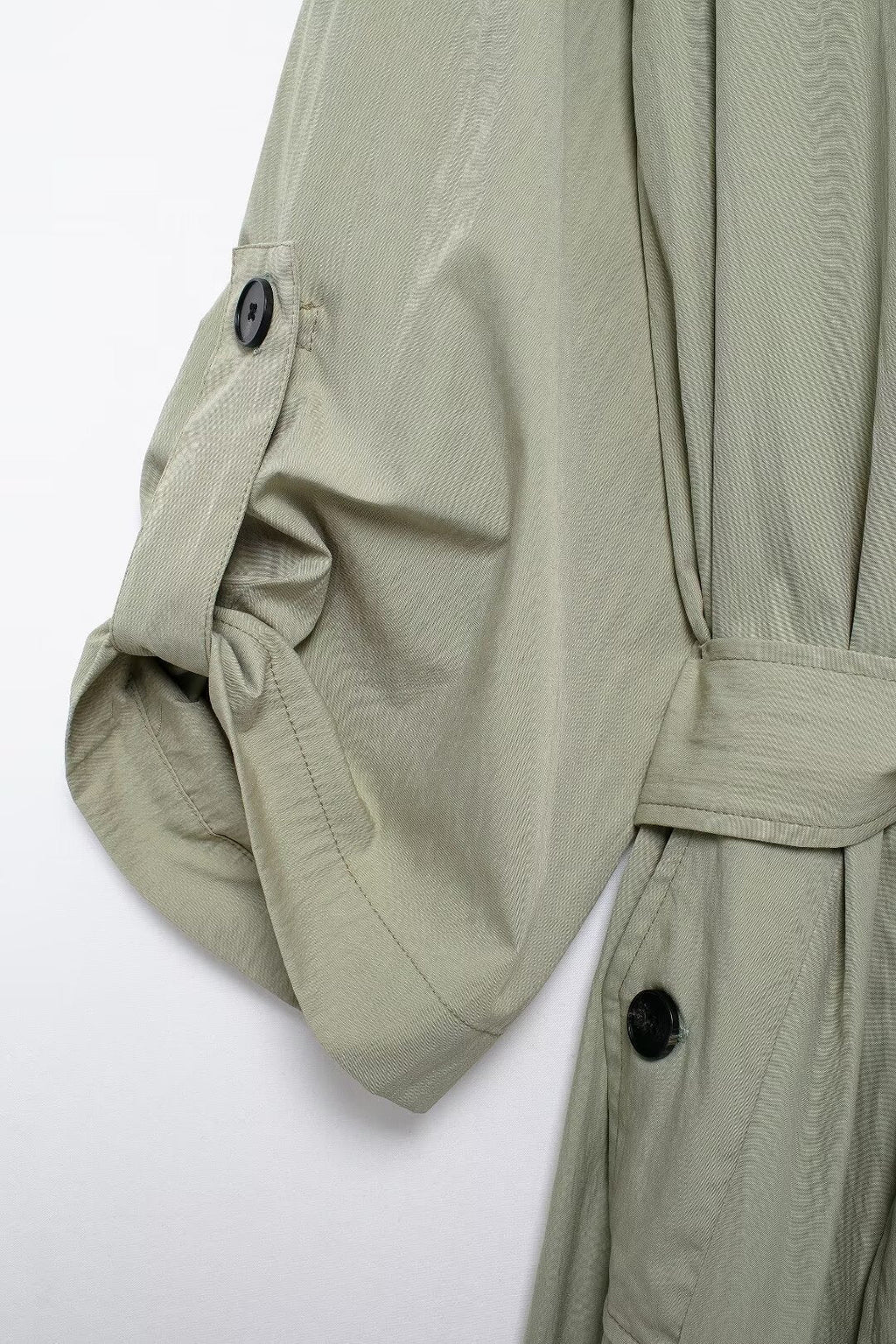 V Neck Lace Up Trench Coat