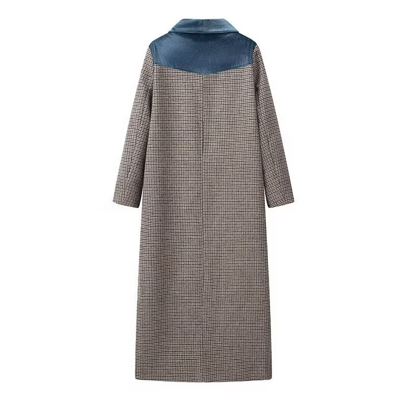 Checked Woolen Slim Coat