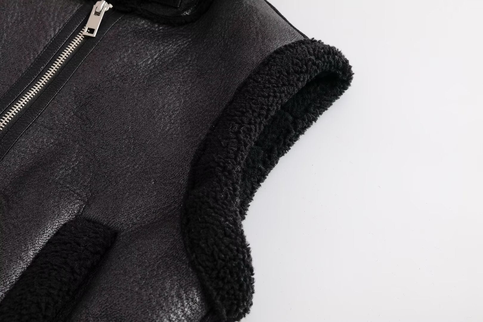 Faux Shearling Lamb Wool Vest Jacket