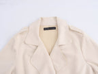 Suede Texture Effect Trench Coat
