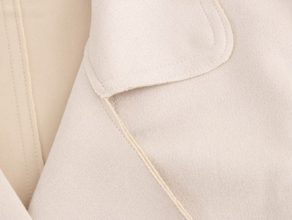 Suede Texture Effect Trench Coat
