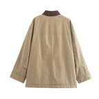 Contrast Color Short Jacket