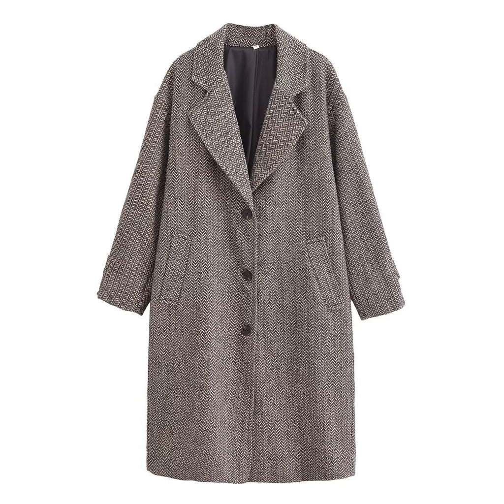 Twill Slimming Mid-Length Coat