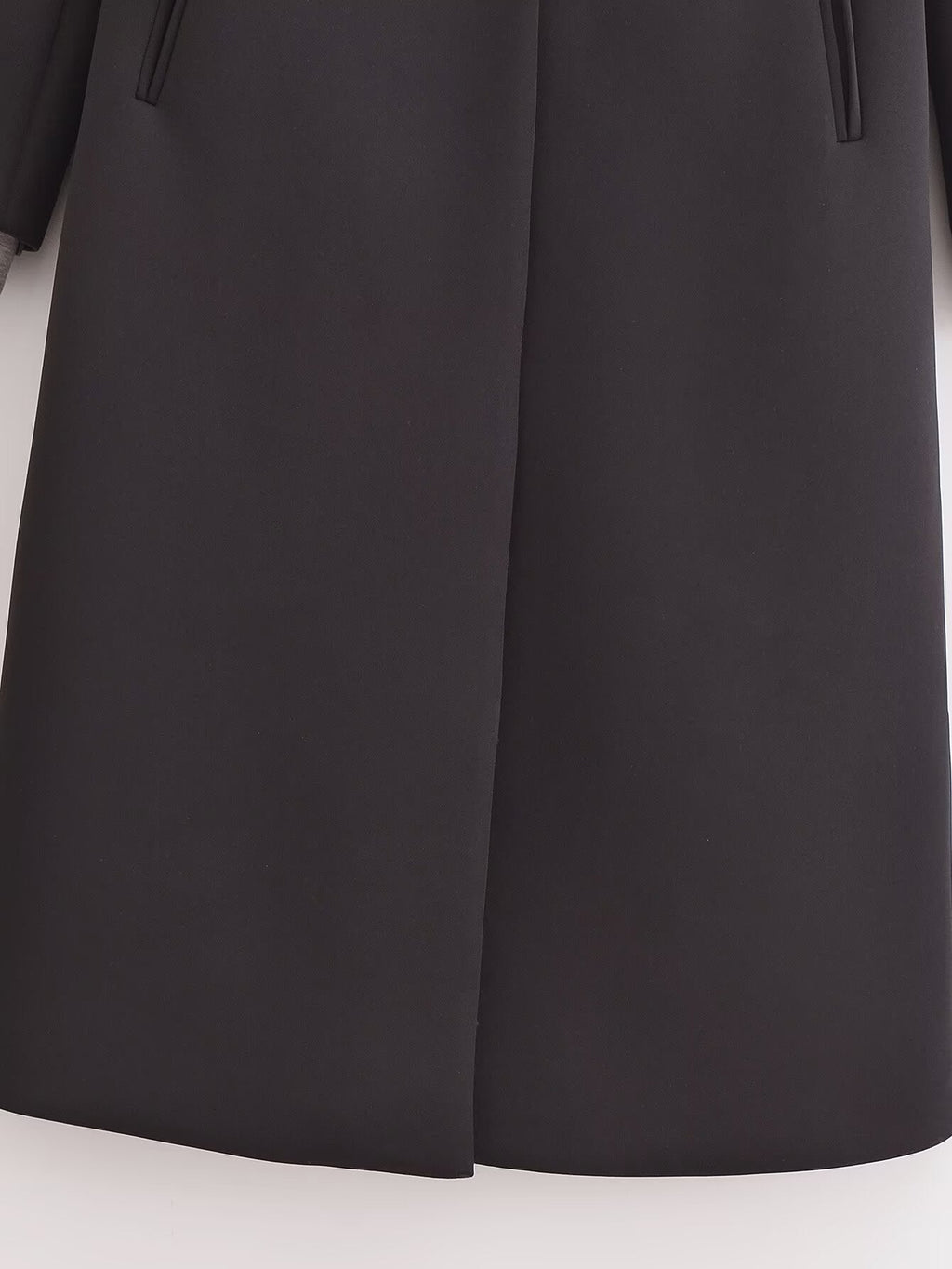 Black Woolen Hooded Overcoat