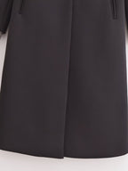 Black Woolen Hooded Overcoat