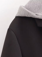 Black Woolen Hooded Overcoat
