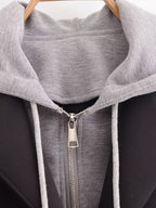 Black Woolen Hooded Overcoat