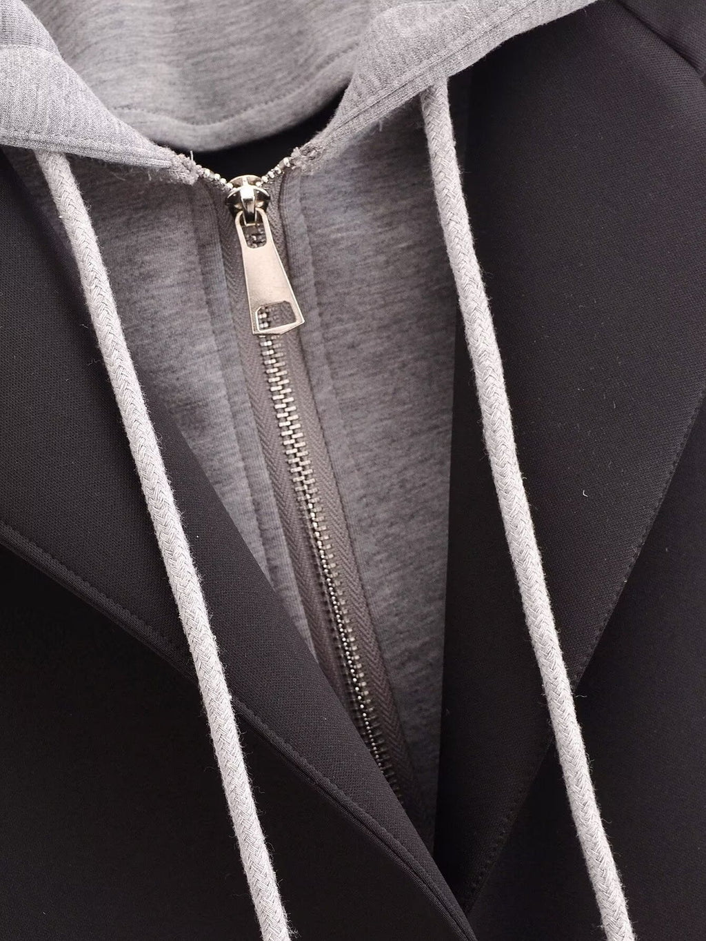 Black Woolen Hooded Overcoat