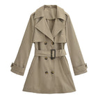 Double Breasted Loose Mid-length Trench Coat