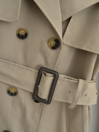 Double Breasted Loose Mid-length Trench Coat