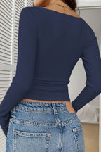 Lacework Button-down Ribbed Knit Tops