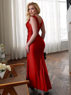 Satin Slit Banquet Maxi Dresses