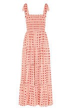 Floral Print Smocked Tie Shoulder Tiered Ruffle Maxi Dress
