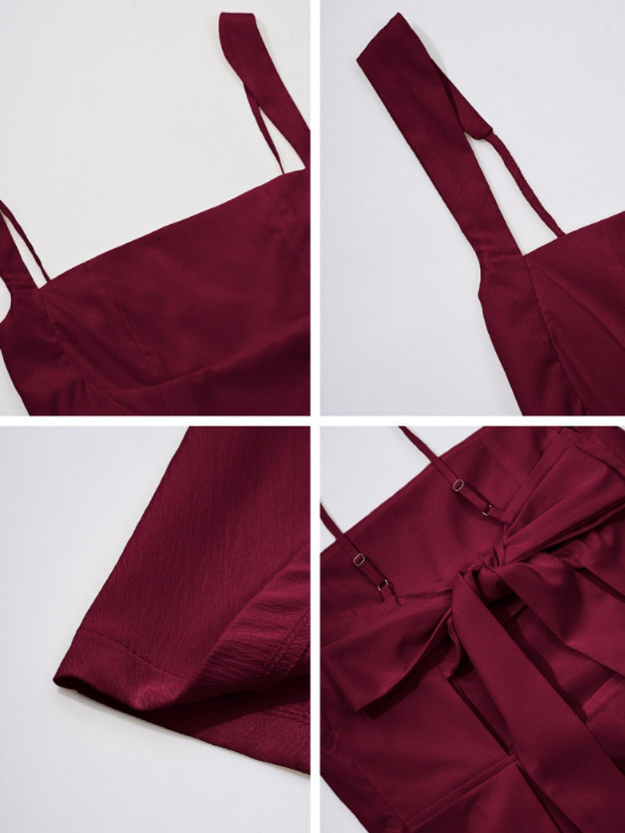 Sleeveless Backless Bow Big Swing Mini&Short Dresses