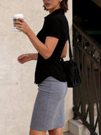 Cropped Slim-fit Profession Waist Shirts