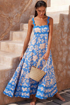 Scalloped Ric Rac Trim Sleeveless A-Line Maxi Dress