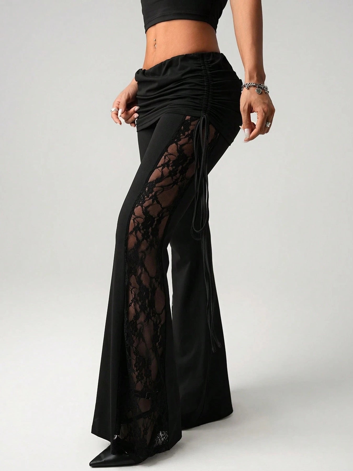 Silk Slim-fit Flared Trousers